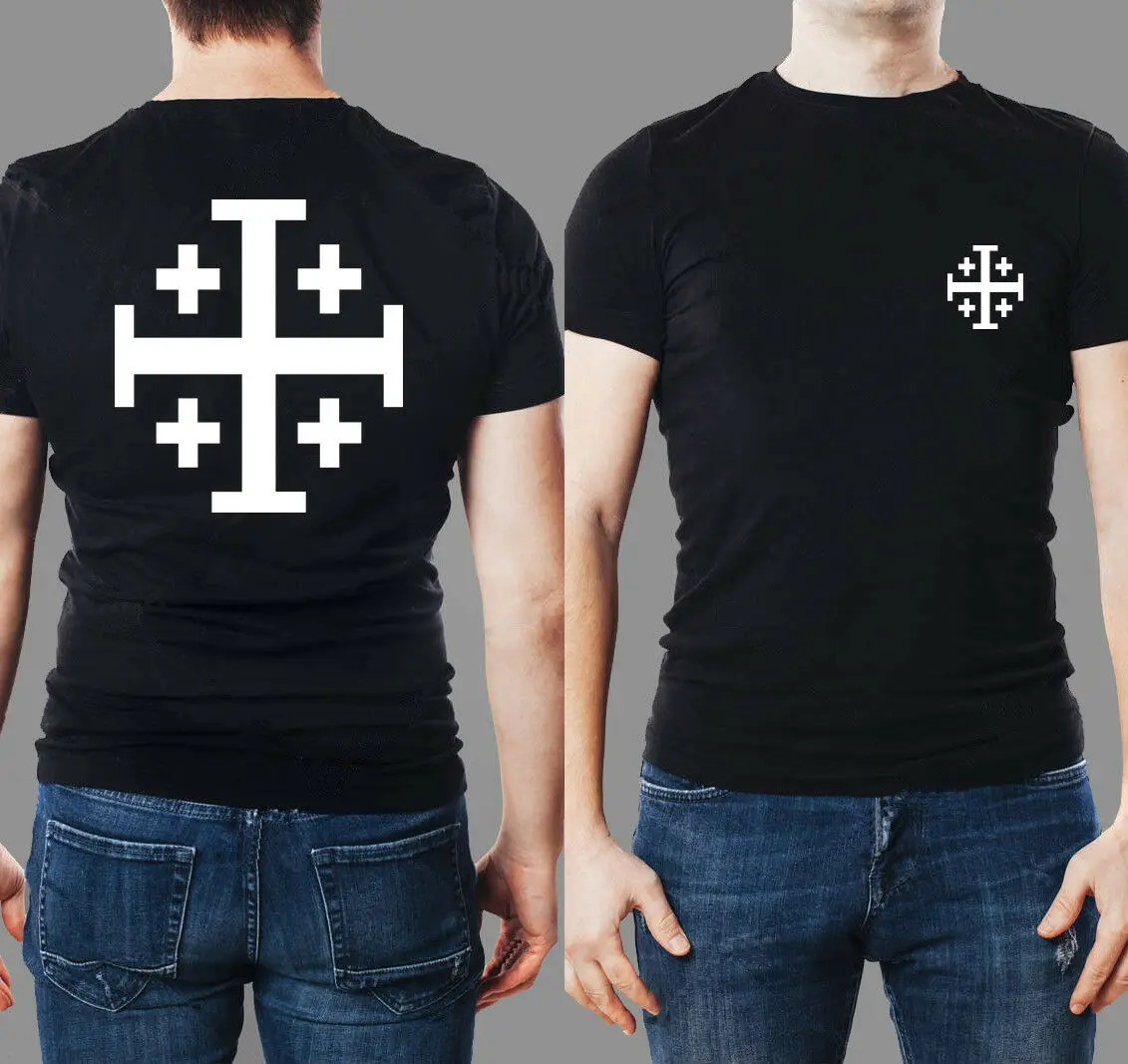 Футболка с коротким рукавом рыцари-тамплиеры католический крест Иерусалимская
