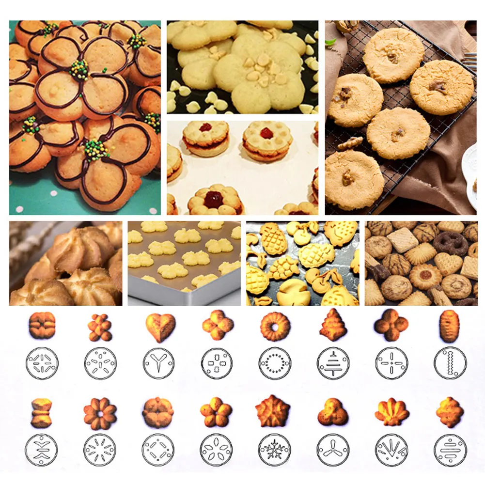 

Cookie Press Kit Cookie Press Cookie Baking Tools Cookie Cake Decorating Tools 16 Flower Mold 6 Cream Nozzle Baking Tools