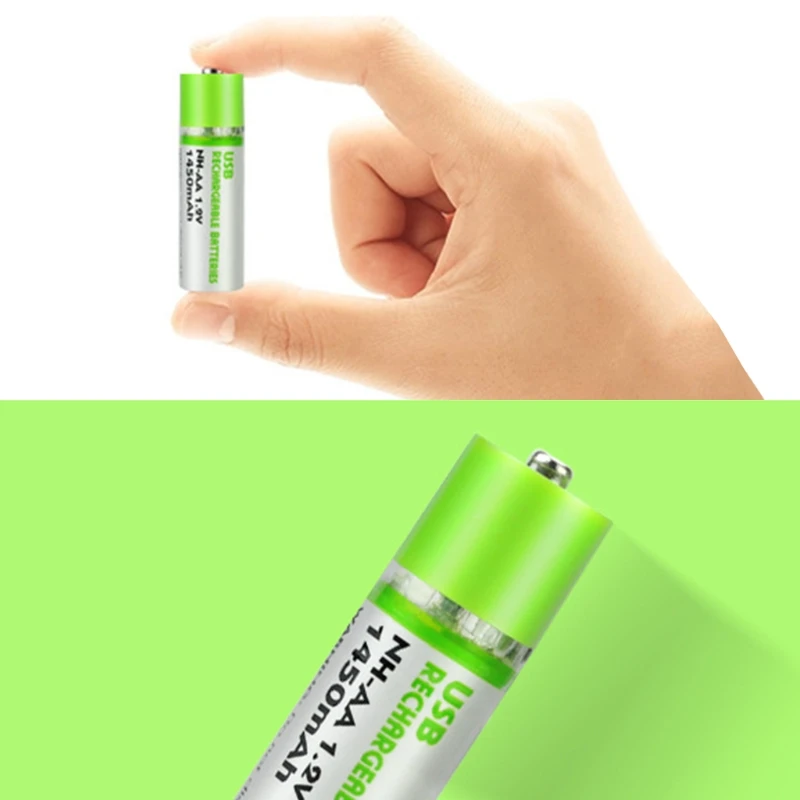 2pcs 1,2 V 600/1450 mAh USB AA перезаряжаемый аккумулятор NiMH для игрушек дистанционный Tourch 77UA