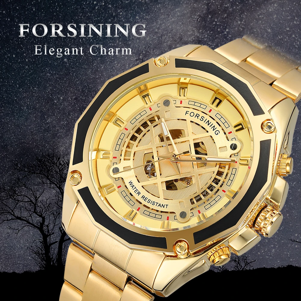 

2021 New Forsining Fashion Casual Hollow Waterproof Automatic Mechanical Men's Watches Business Dress Man Wristwatch Relogio