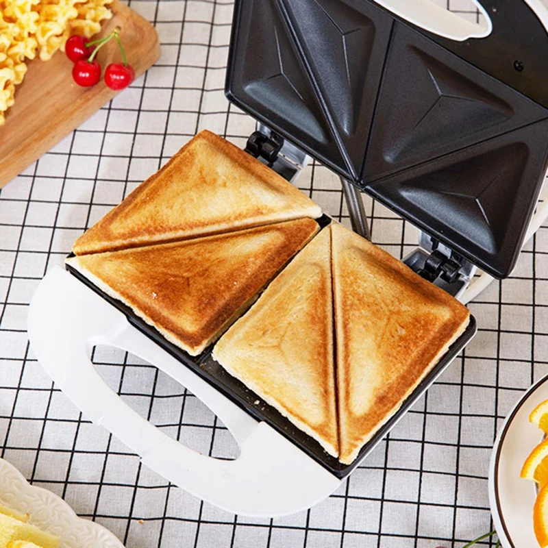 Домашний автоматический тостер с двойным обогревом 750 Вт для завтрака сэндвич