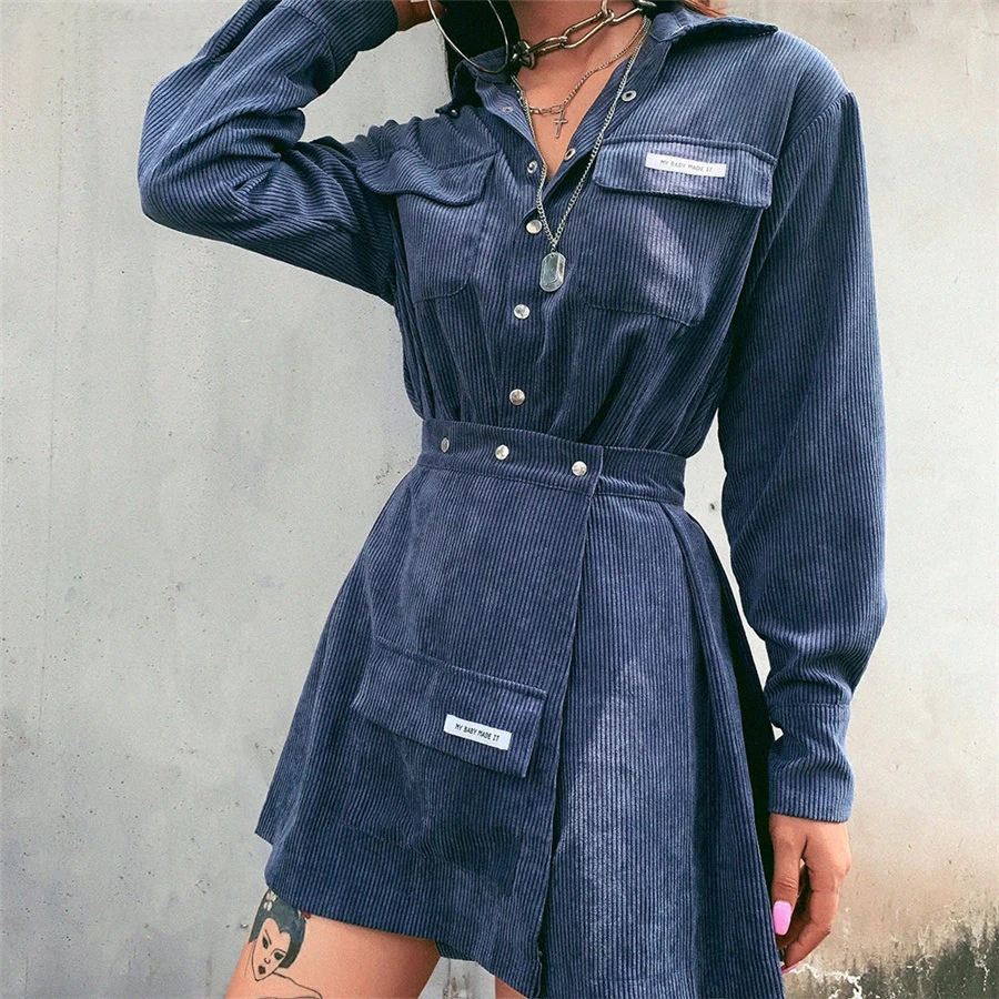 Комплект из двух предметов Осенняя уличная одежда Вельветовые женские комплекты