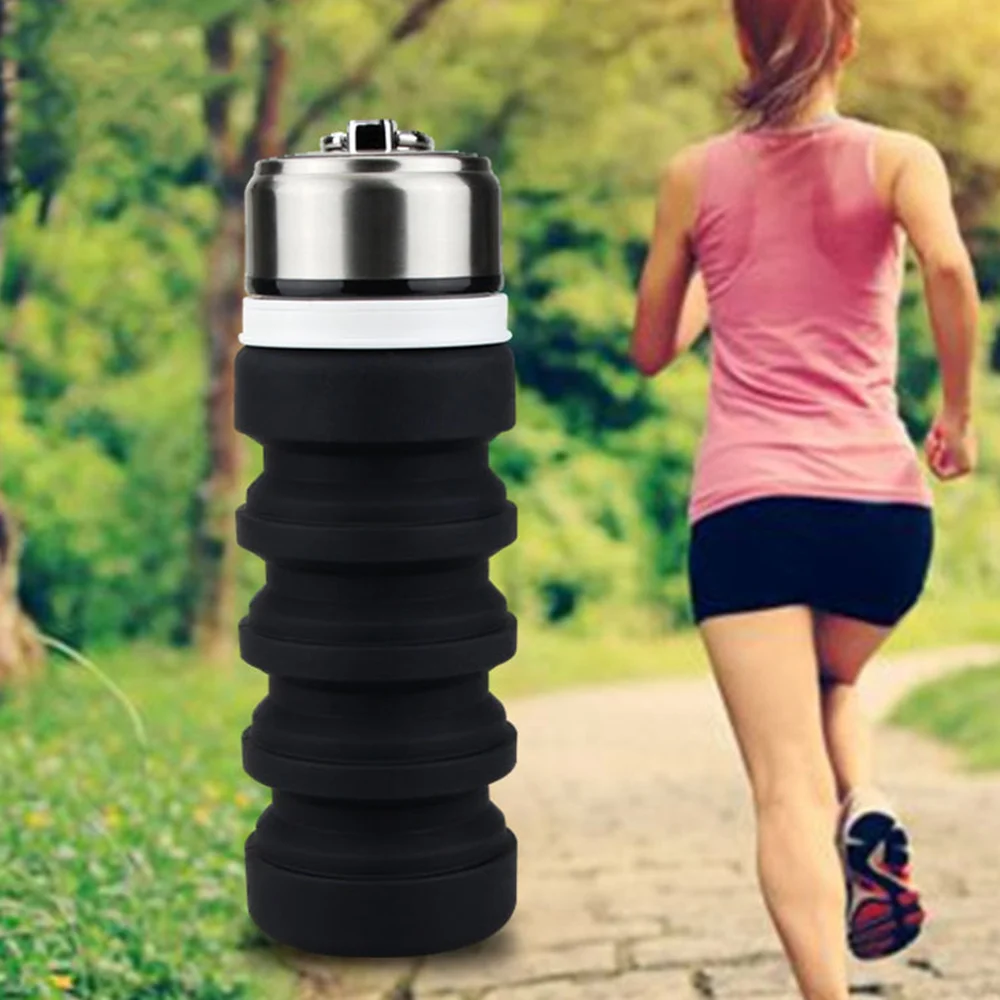 Бутылка для воды складной силикона без добавления бисфенола А Спорт на открытом