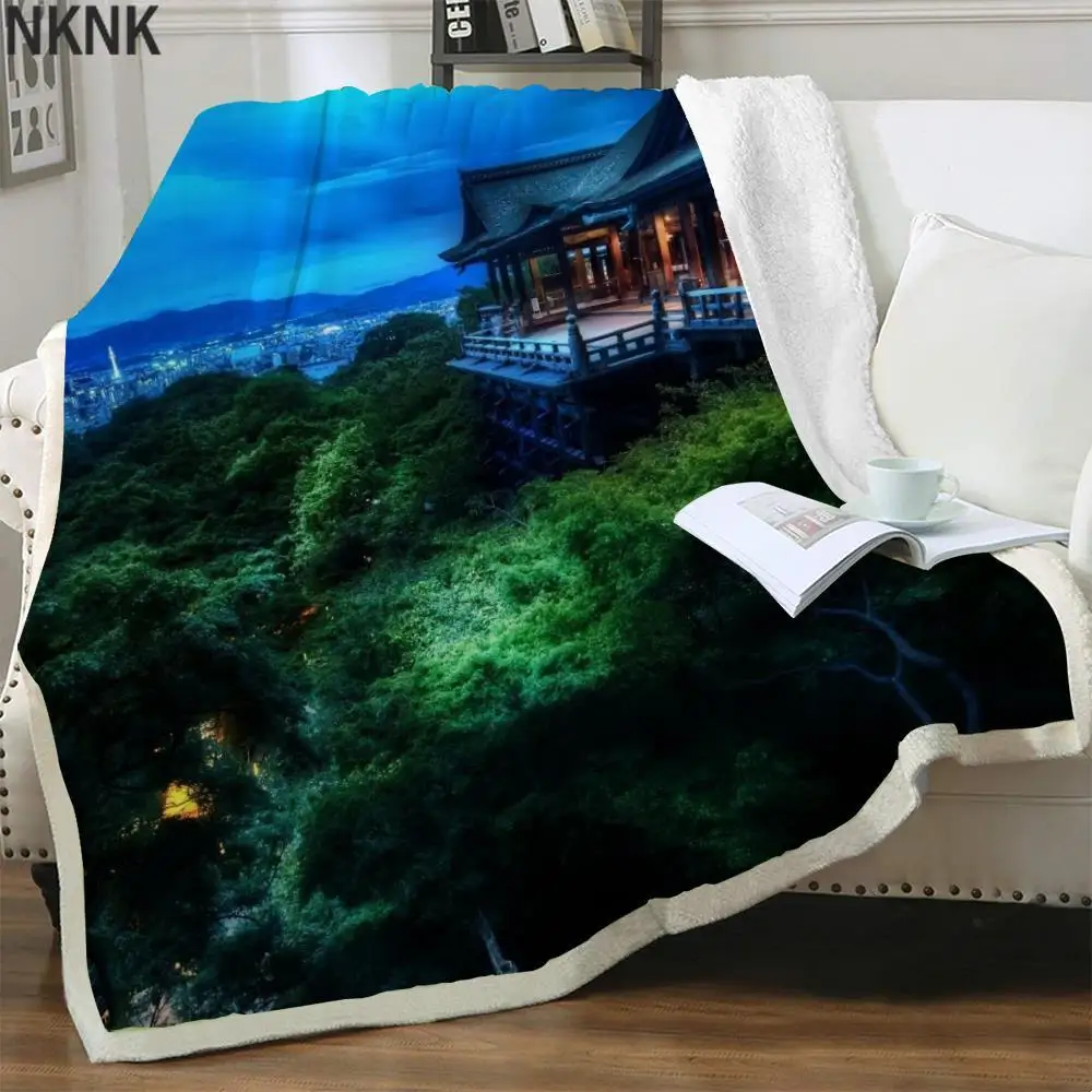 

NKNK Landscape Blanket Green Blankets For Beds Cloud Plush Throw Blanket Harajuku Bedspread For Bed Sherpa Blanket Animal