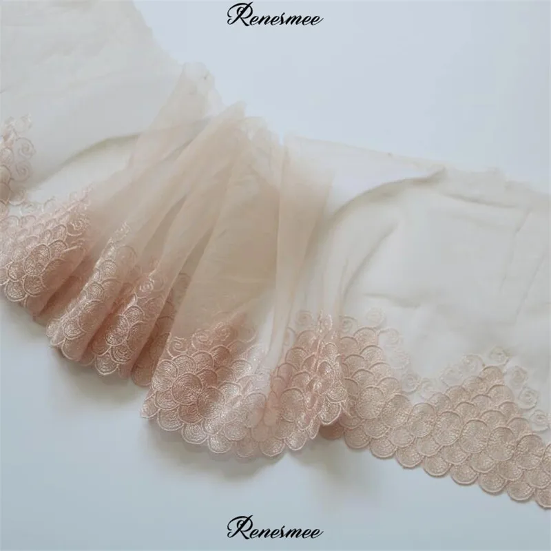 3Yd розовая ткань из кружевной сетчатой ткани кружевная Лента вышивка украшение