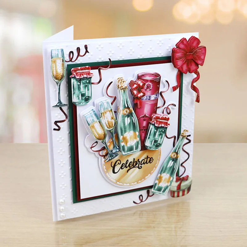 Металлические Вырубные штампы с блестящими пузырьками для скрапбукинга и