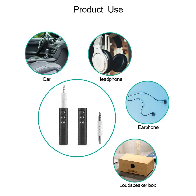 VAORLO Handsfree Bluetooth Car Kit Auto With Clip 3.5mm Jack AUX Wireless Music MP3 Audio Adapter Receiver For Headphone Speaker |
