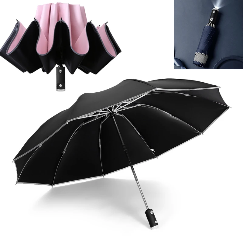 

Double Automatic Folding Umbrella Windproof Female Male Ten Bone Car Luxury Large Business Umbrellas Men Rain Women Gift Parasol
