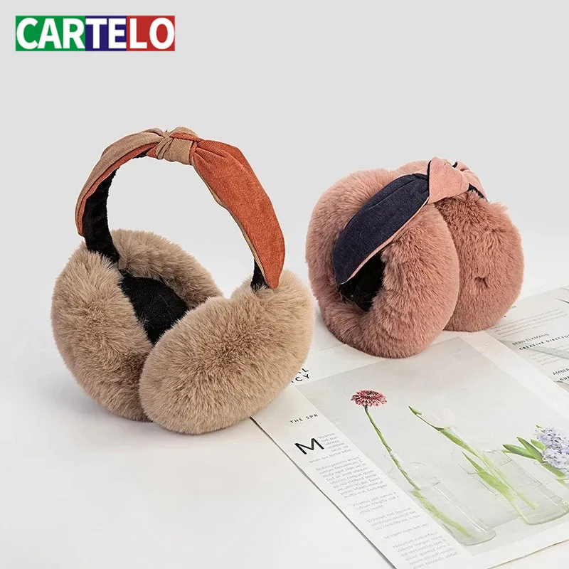 

CARTELO 2020 new headband folding earmuffs rabbit fur winter warm earmuffs fashion cute wild ladies earmuffs