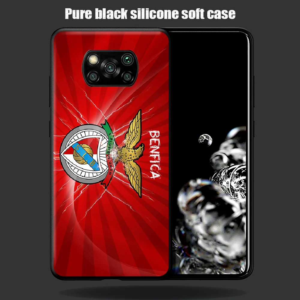 

Portugal Benfica Soccer Phone Case Cover Hull For Xiaomi Mi A2 A3 8 9 SE 9T 10 10T Lite Pro Ultra Poco X3 black Coque Soft Shell