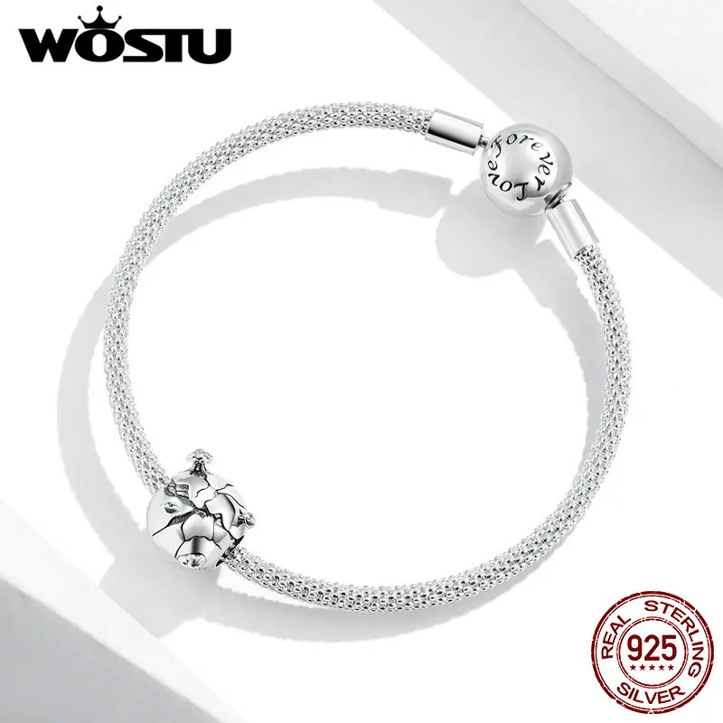Wostu 925 пробы серебро защита подвеска Земля пробка подходит для оригинального