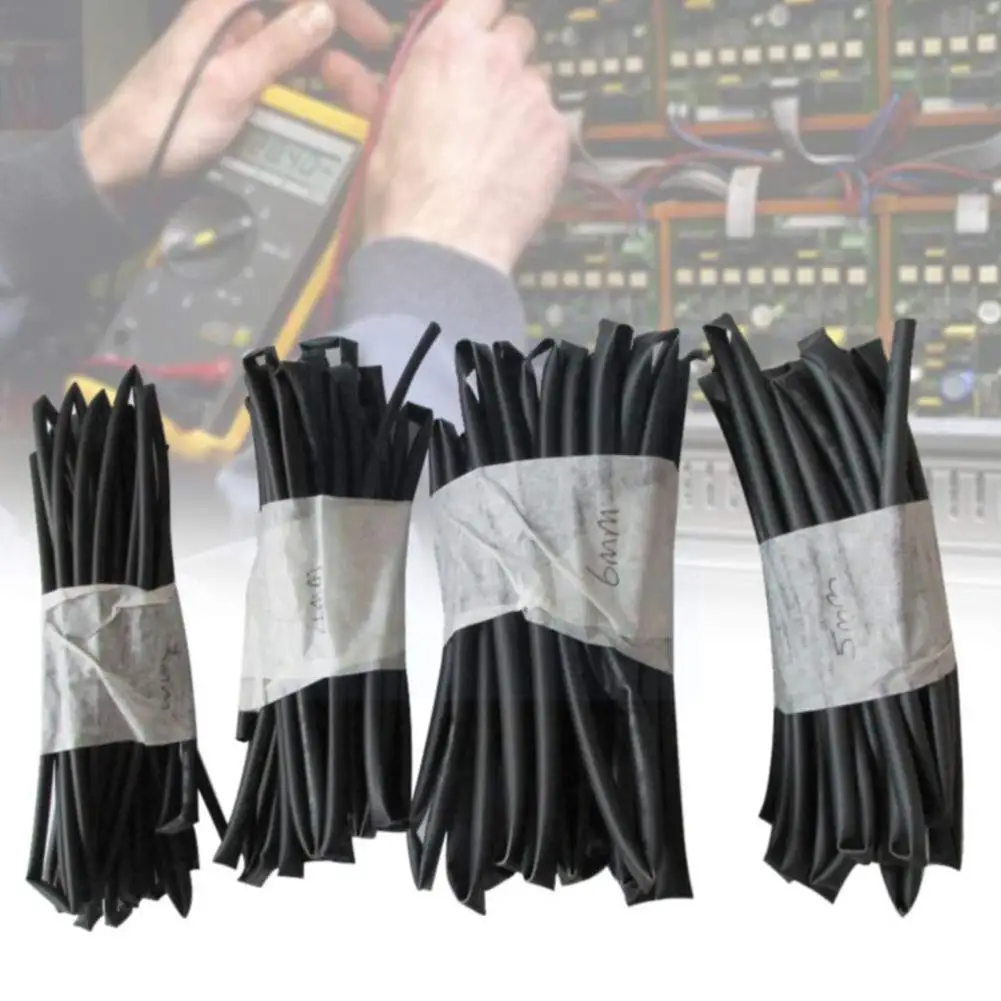 

4pcs Heat Shrinkable Tube Set 4 in 1 Black Specifications Each Bag 3mm 1 5mm 4mm 6mm Y7T6 Meter C9S9