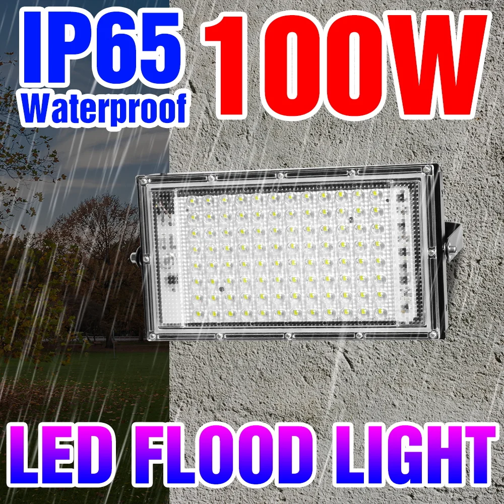 

100W LED Street Lamp 220V Spot Light Outdoor Courtyards Floodlight IP65 Waterproof LED Flood Wall Lamp Garden Projector Lighting