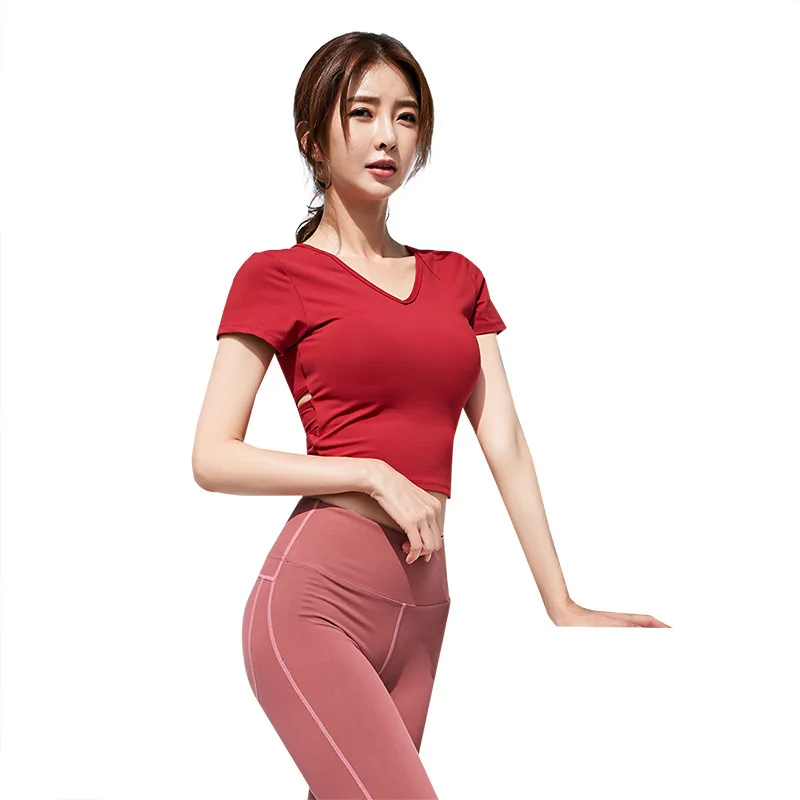 

Yoga clothes women's suit quick-drying hip pants running sports short-sleeved slim fitness gym two-piece suit