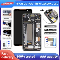 6 0original amoled lcd for asus rog phone zs600kl lcd display screen touch panel digitizer for asus zs600kl with frame