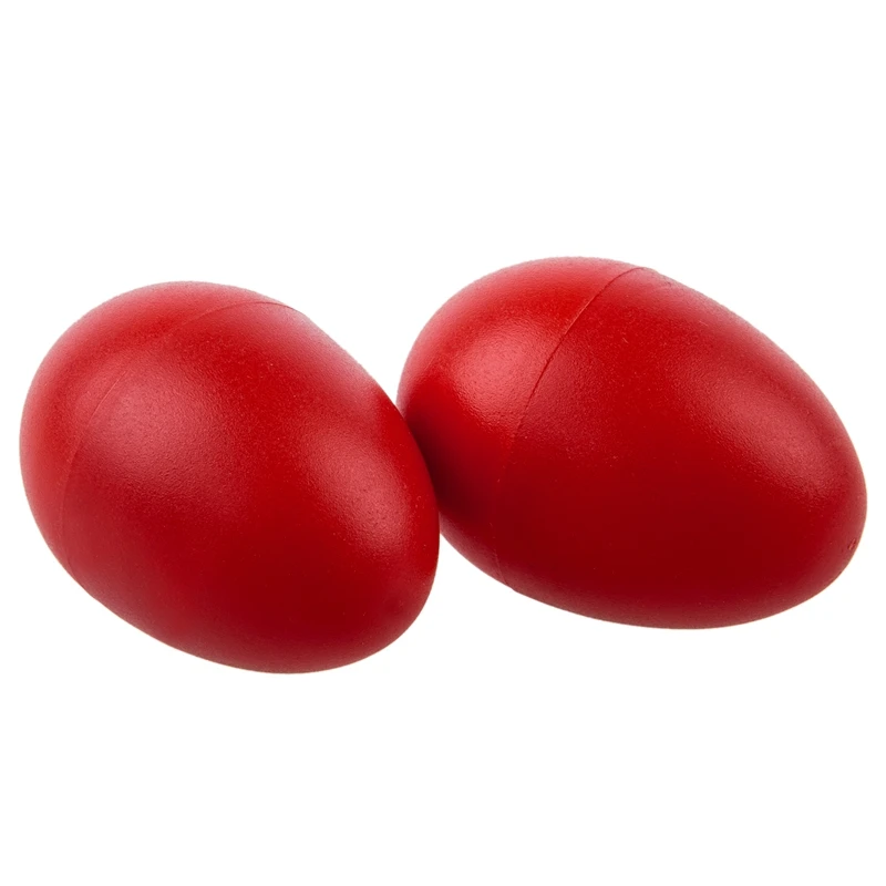 

1 Pair Plastic Percussion Musical Egg Maracas Shakers red