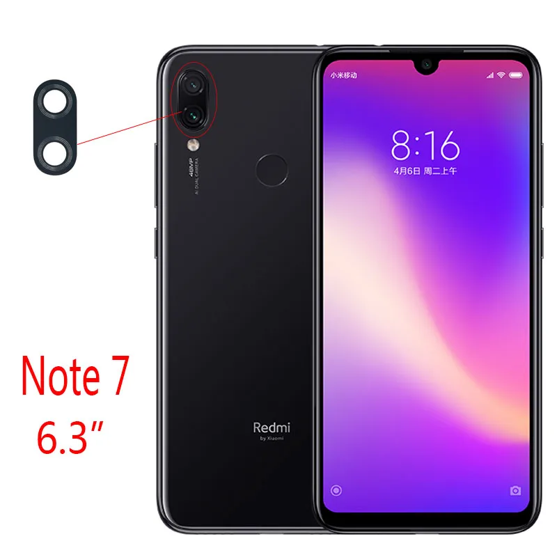 Задний тыловой объектив камеры стеклянный чехол с клейкой лентой для Redmi 7 7A NOTE NOTE7