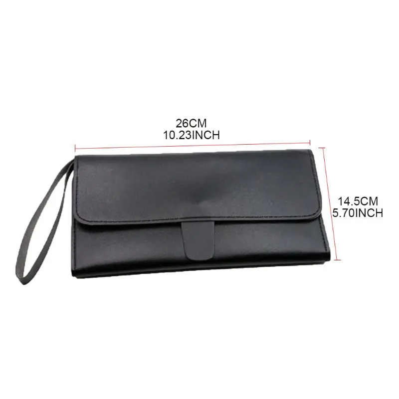 

Men Women Casual Foldable Hair Scissor Bag Unisex PU Leather Scissors Pack Barber Hairdressing Tool Storage Case Bag