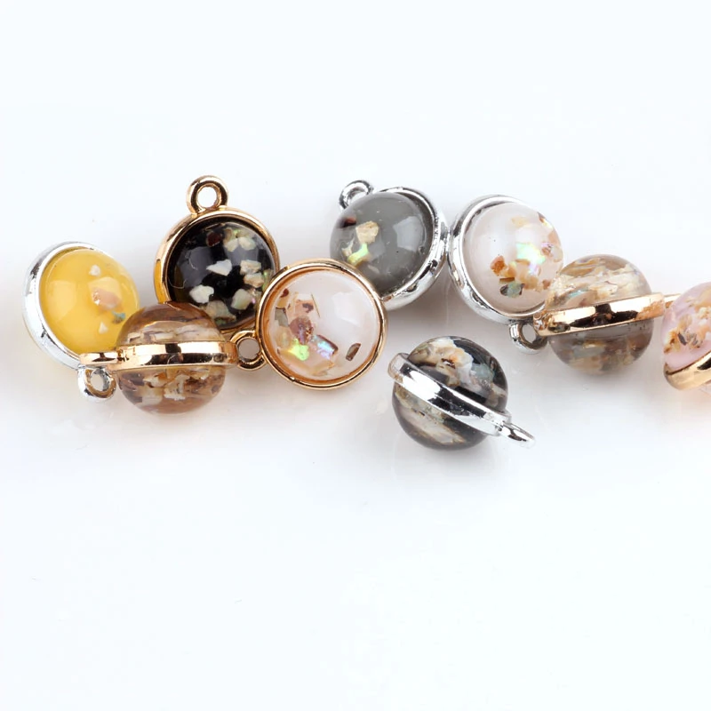 10 шт. Корейский темперамент двухсторонние инкрустированные бусины модные серьги