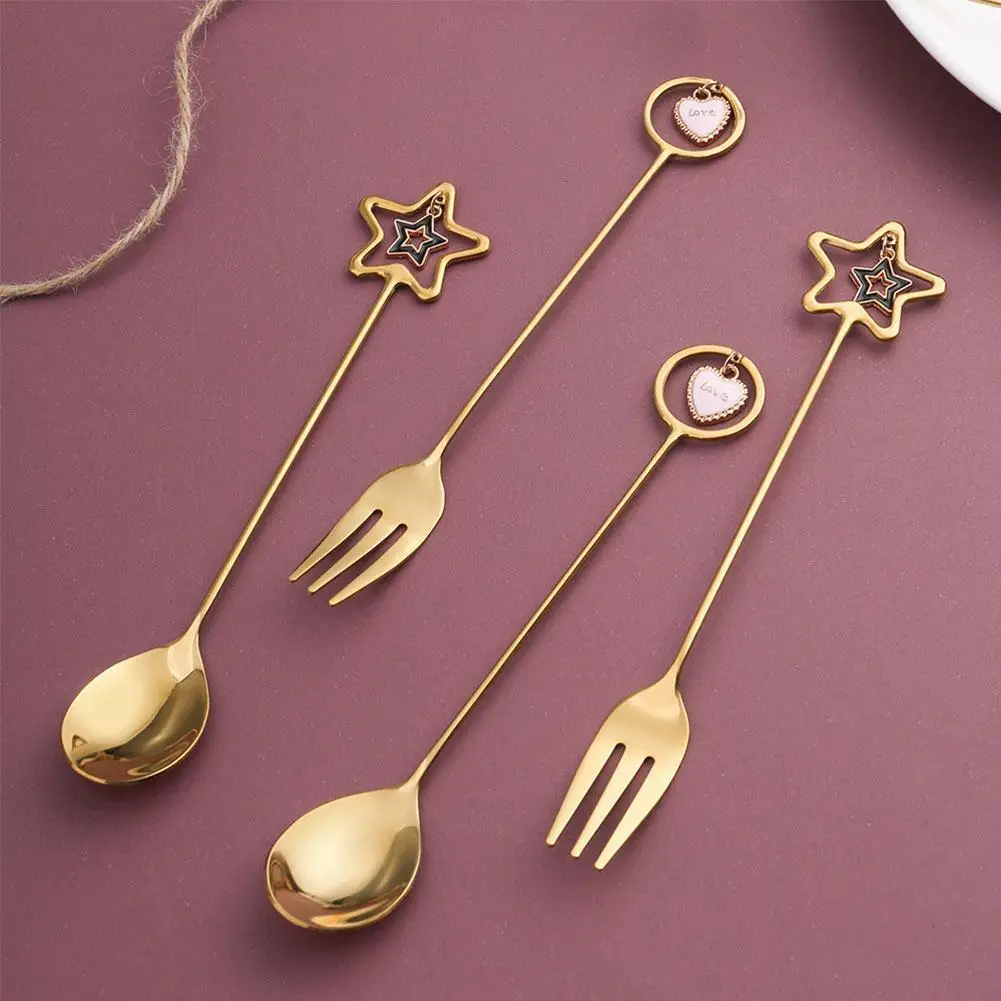 

304 Steel Coffee Spoon watermelon ice cream spoon Tea Spoon Creative Dessert Pretty Pendant Fork With Tableware Spoon J4R7