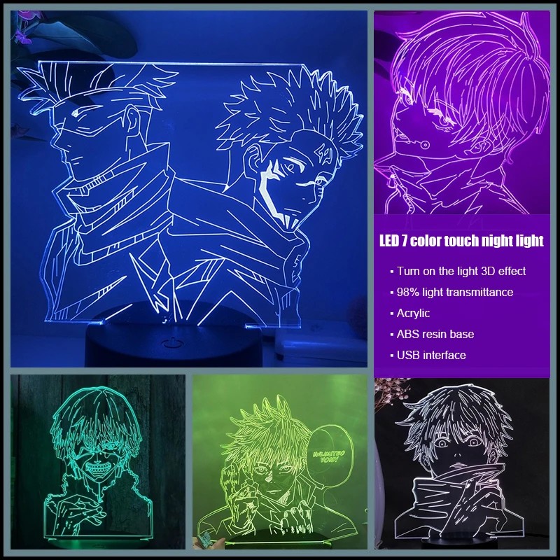 

Новый 3D светящийся ночник «назад в битву», серия Black Touch, 7 цветов, Энергосберегающая светодиодная атмосфера, прикроватный светильник, Рождес...