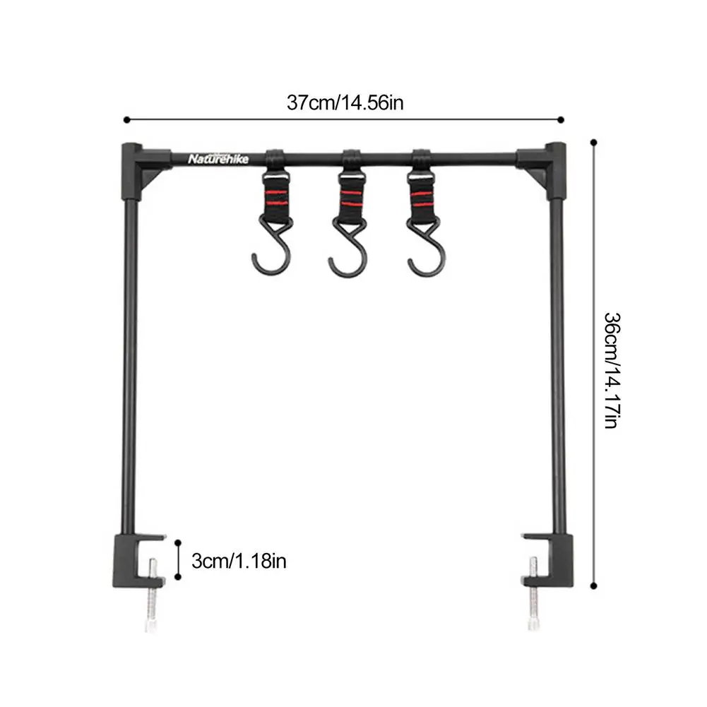 

Hanging Rack Camping Storage Rack Aluminum Alloy Outdoor Picnic Holder With Hooks Bearing Outdoor Cookware