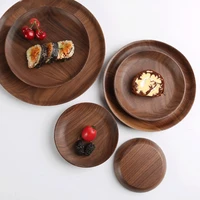 solid wood black walnut tray japanese tea tray wooden dinner plate rectangular bread snack plate household fruit plate