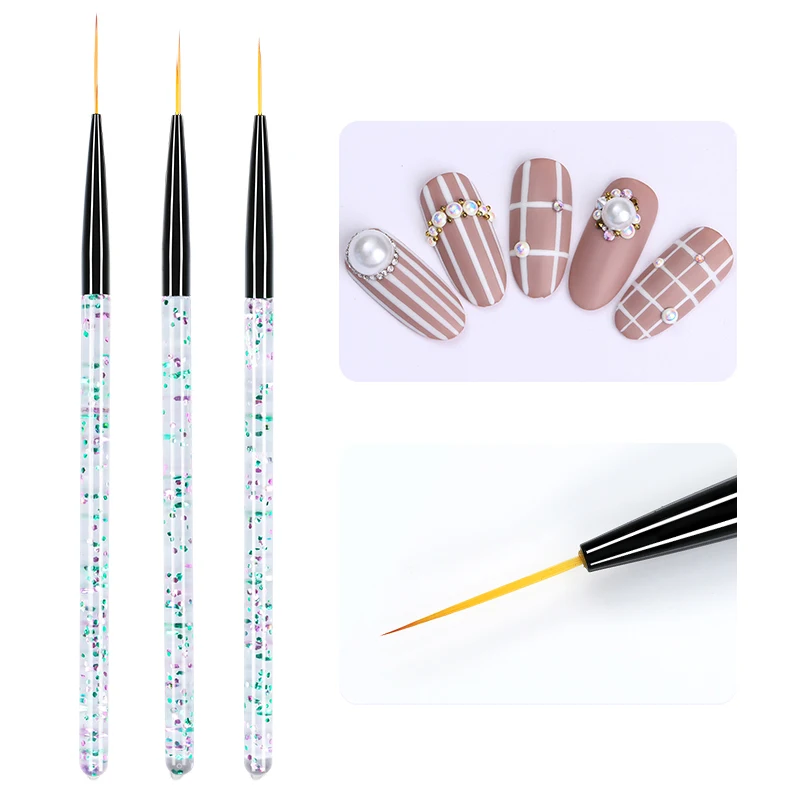 3 шт./компл. Пластик Ручка кисти для рисования ногти инструмент ногтей Nail Art кисть