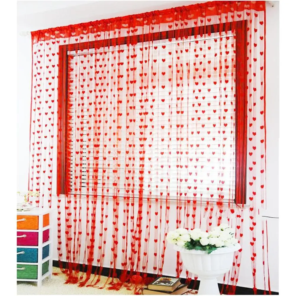 100*200 см романтическая в форме сердца занавеска для окна гостиной украшения