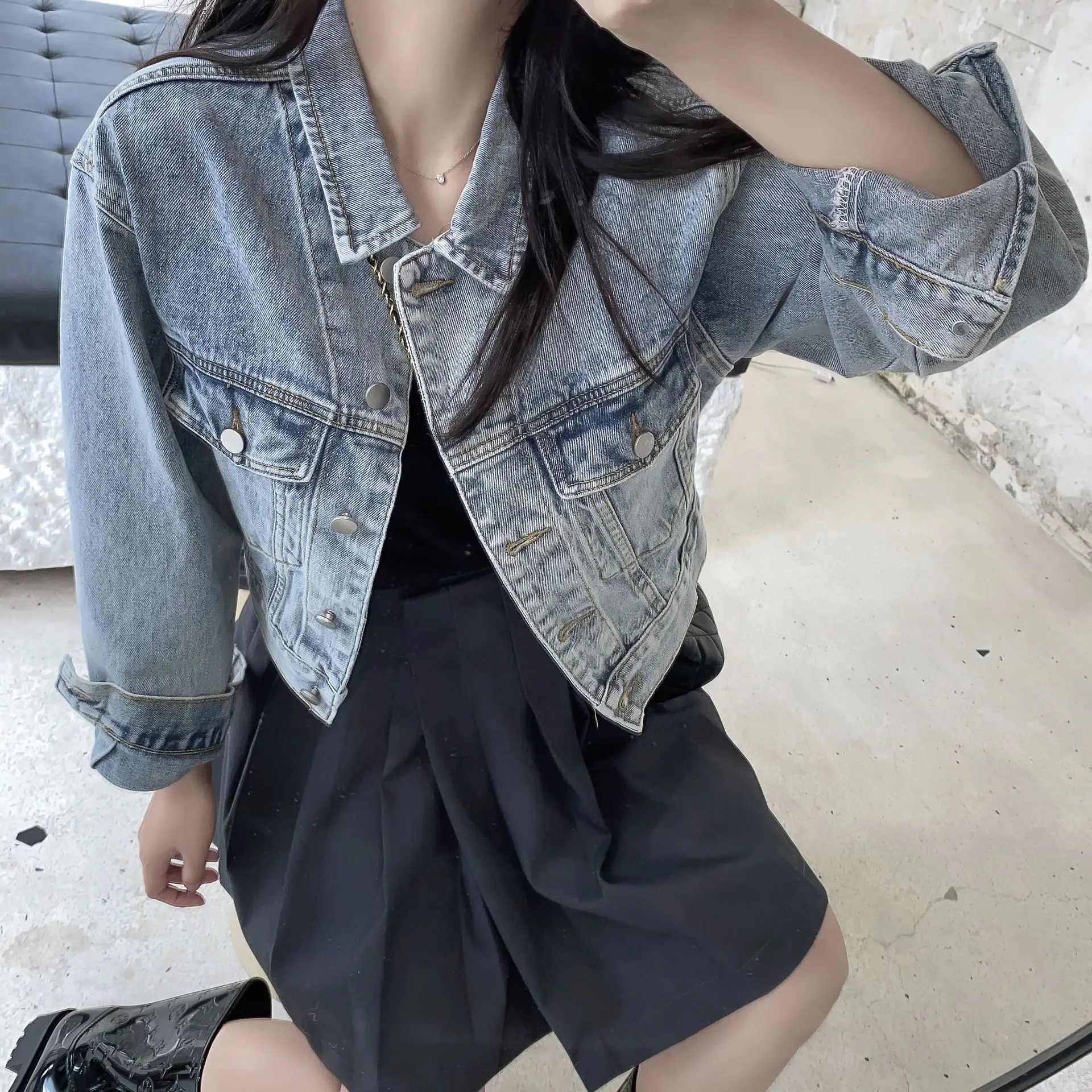 

Denim Women Jacket Jacket Women Autumn 2021 Korean Slim Short Jacket Tall and Small Top Women