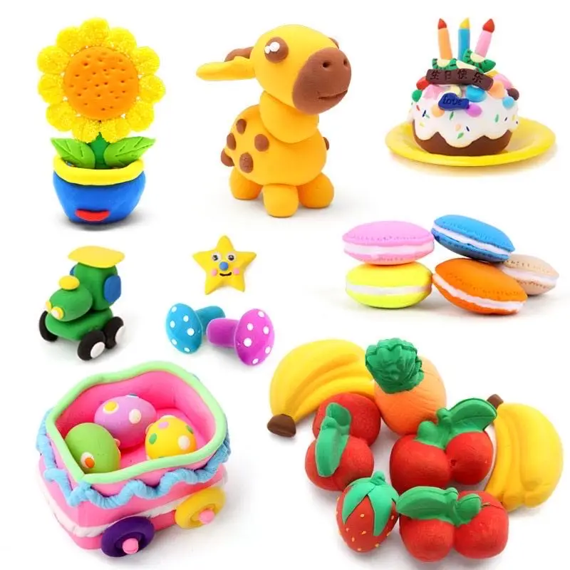 

12 Colors Super Light Clay with 3 Tools Air Drying Plasticine Modelling Creative Clay Handmade Educational 3D Toys Clay