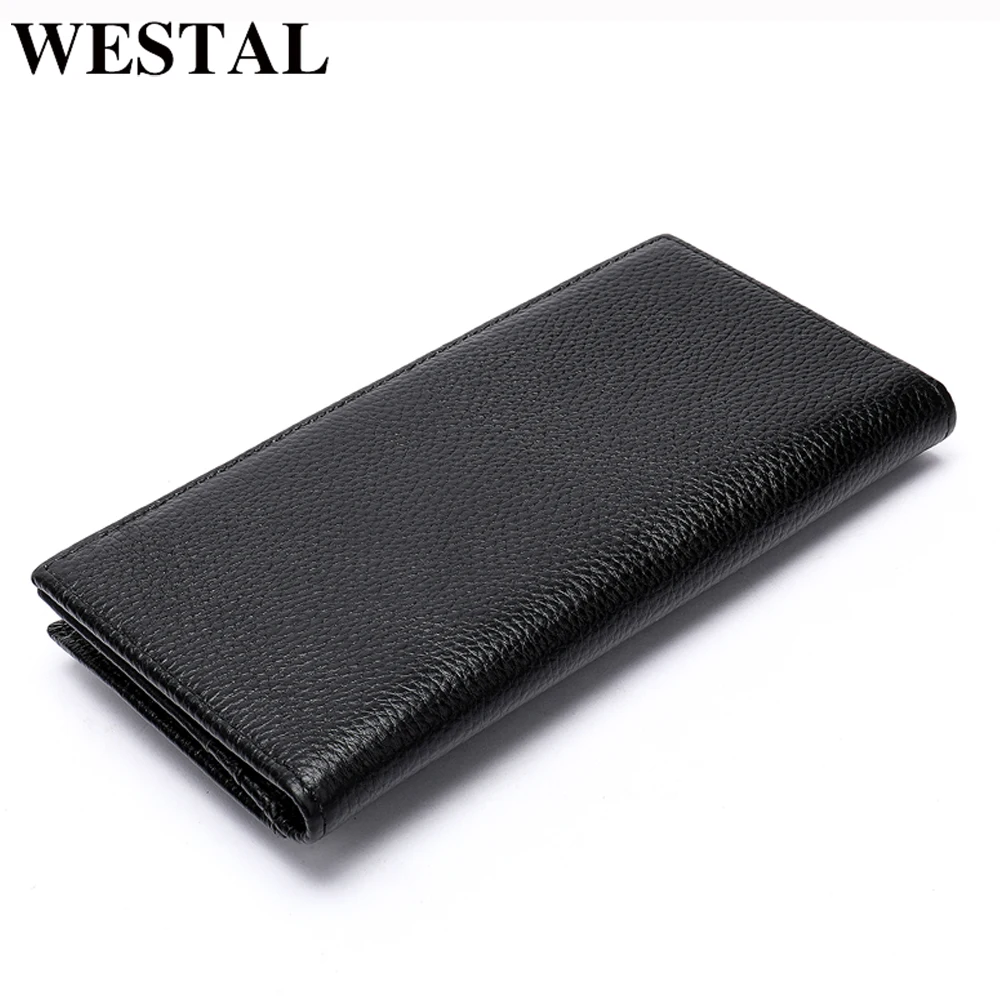 Мужской кошелек WESTAL из натуральной кожи мужской клатч для монет кредитных карт