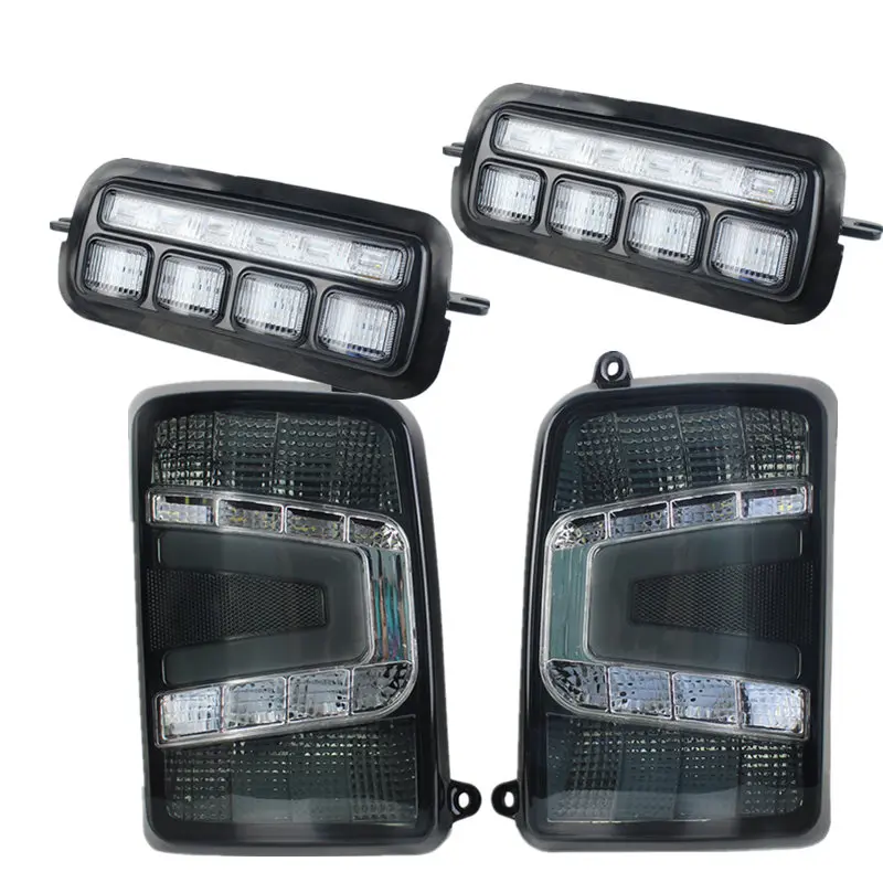 head and tail Для LADA NIVA 4X4 2121 городские фары дневного света DRL и свет задних фар комплект Копченый - Цвет: head and tail