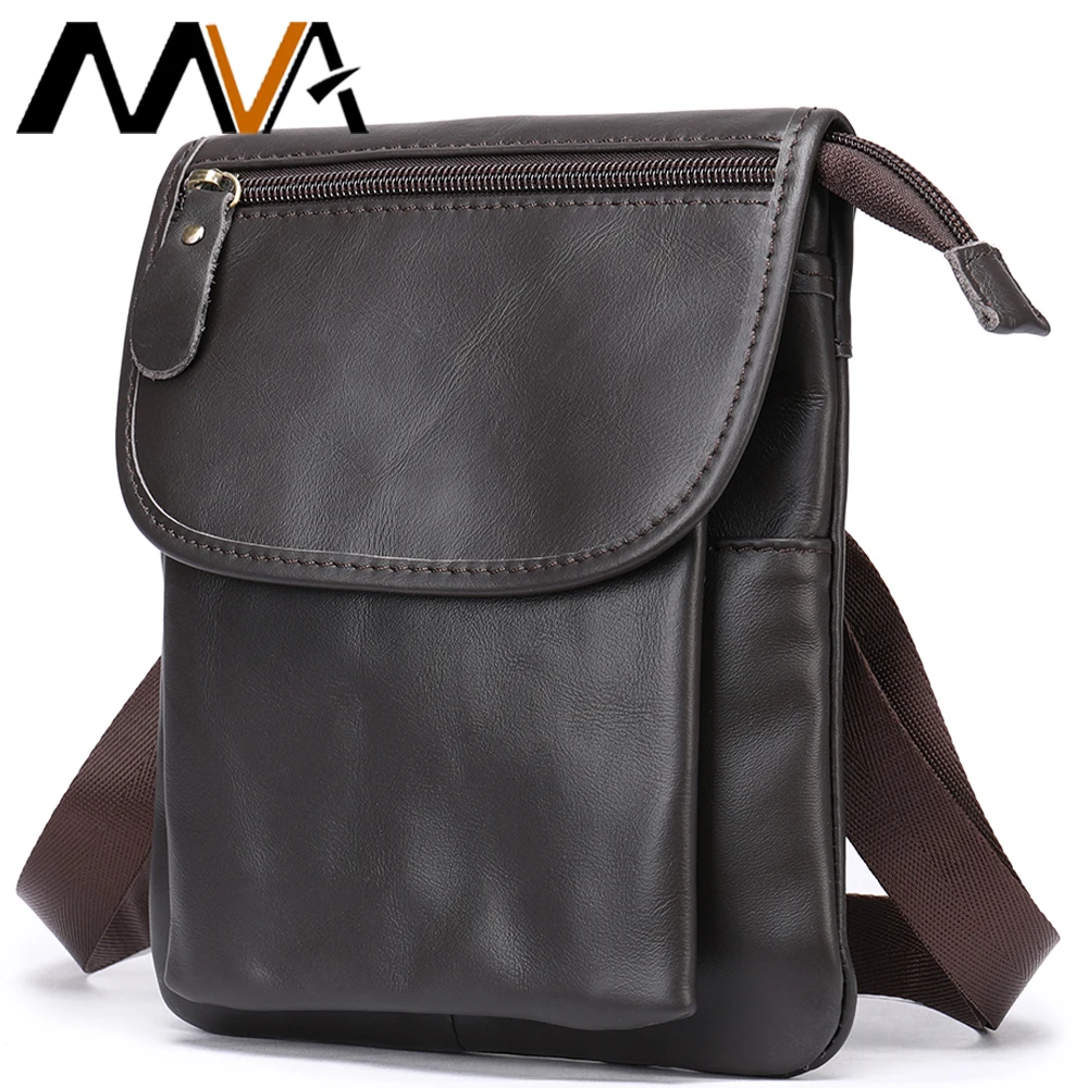 

MVA Genuine Leather Shoulder Bag Men’s Retro Leather Messenger Bag For 7.9 inch Ipad Casual Crossbody Man Handbag Men Side Bags