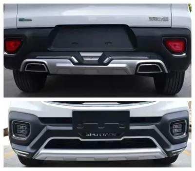 High quality plastic ABS Chrome Front&amprear Bumpers Skid Protector Molding 2pcs For KIA Sportage R 2018-2020(front + back) | Автомобили