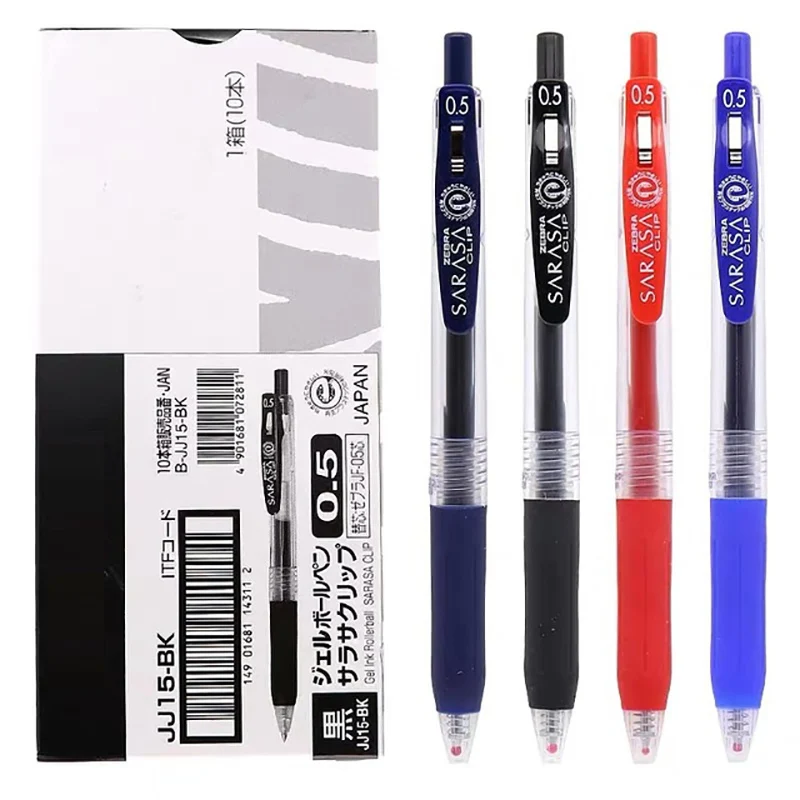 

Zebra Press Type Gel Pens 0.5mm Black Blue Red Ink Quick-drying Signature Pen for Student School Office Writing Exam Supplies