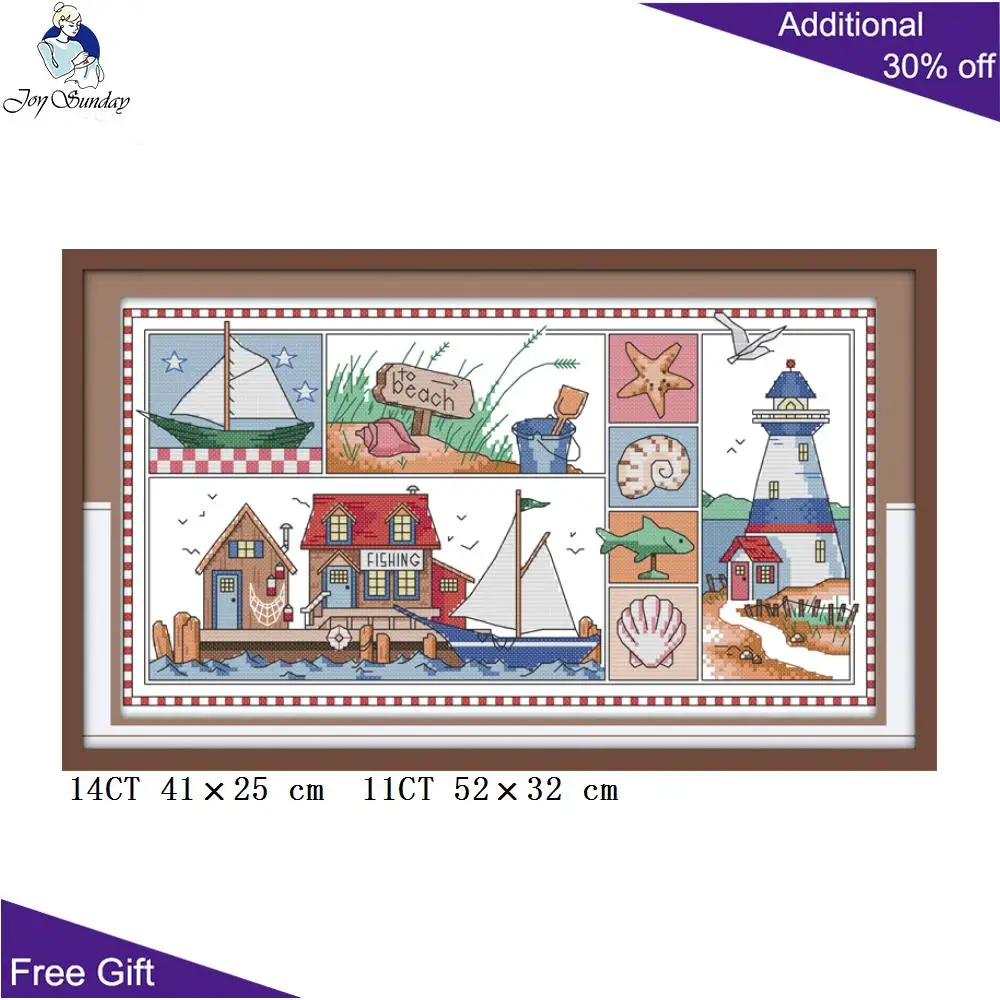 Joy Sunday Impression Of Sea Home Decor K170 посчитано и отпечатанное впечатление моря вышивка DIY