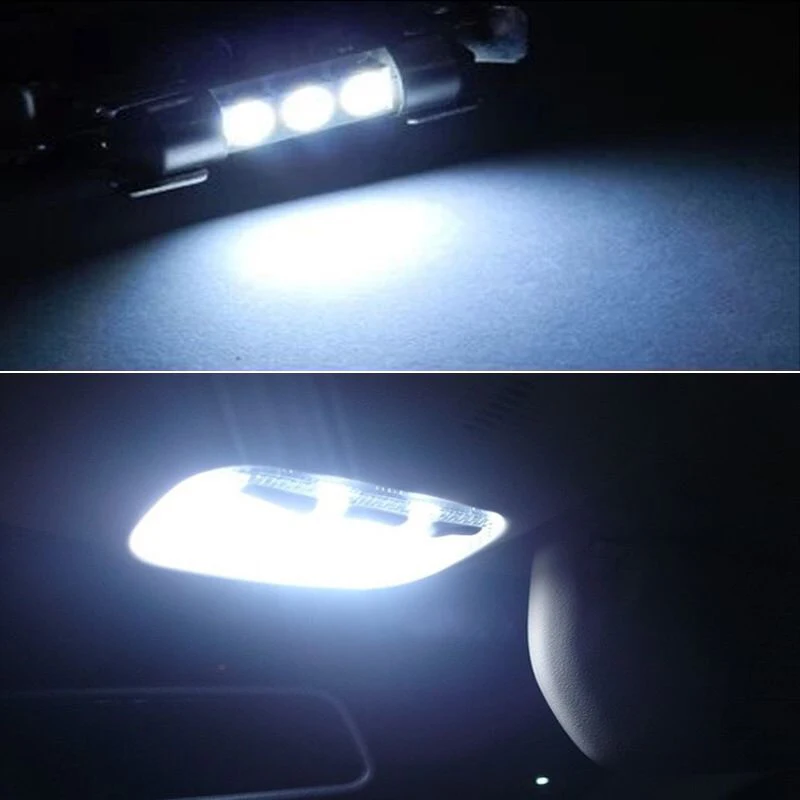20 шт. яркие белые светодиодные лампы для автомобиля C5W 5050 3 Smd 3Smd 31 мм 36 мм 39 мм DC 12 В гирлянда внутренний купол свободный светильник лампа указателя поворота