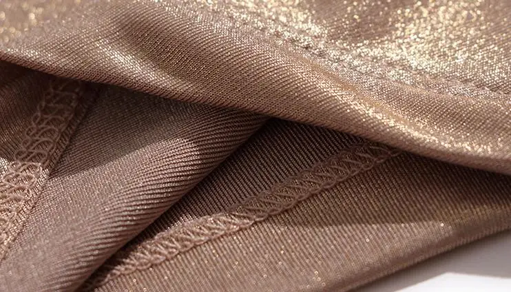 Весна Осень Корейская мода Женская плиссированная синяя Золотая блестящая