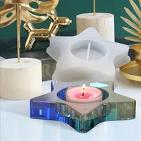 candlestick mold crystal epoxy resin silicone mould star storage box coaster jewelry holiday decoration