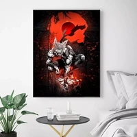 garou ningen kaijin anime home decor canvas prints cool painting poster wall art modular picture for bedside background frame