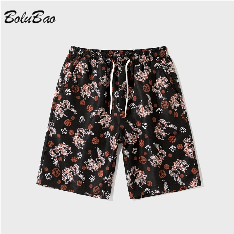 

BOLUBAO 2021 Summer Men Casual Shorts Printed Loose Breathable Beach Drawstring Shorts Men's High Quality Comfortable Shorts