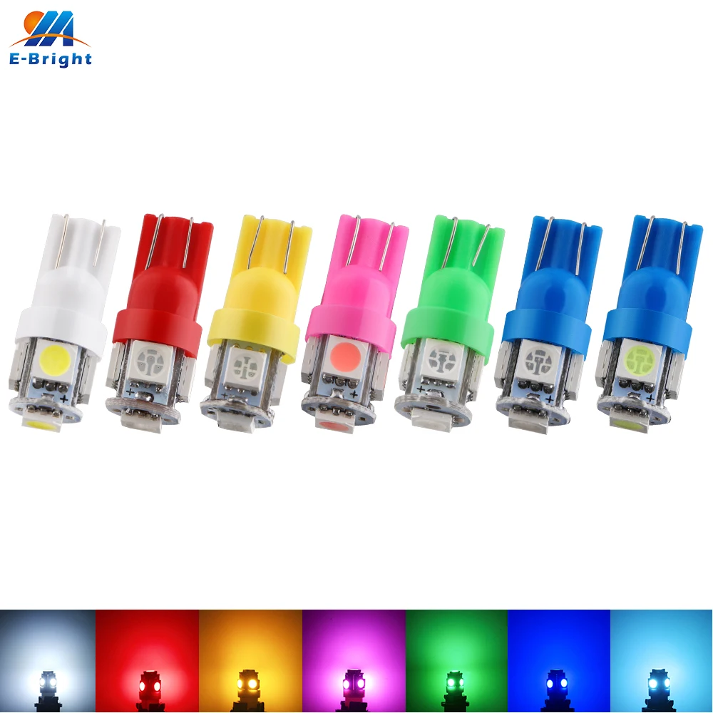 4X DC12V T10 LED 5050 5 SMD W5W 194 168 Светодиодные Автомобильные лампы габаритные ширина двери