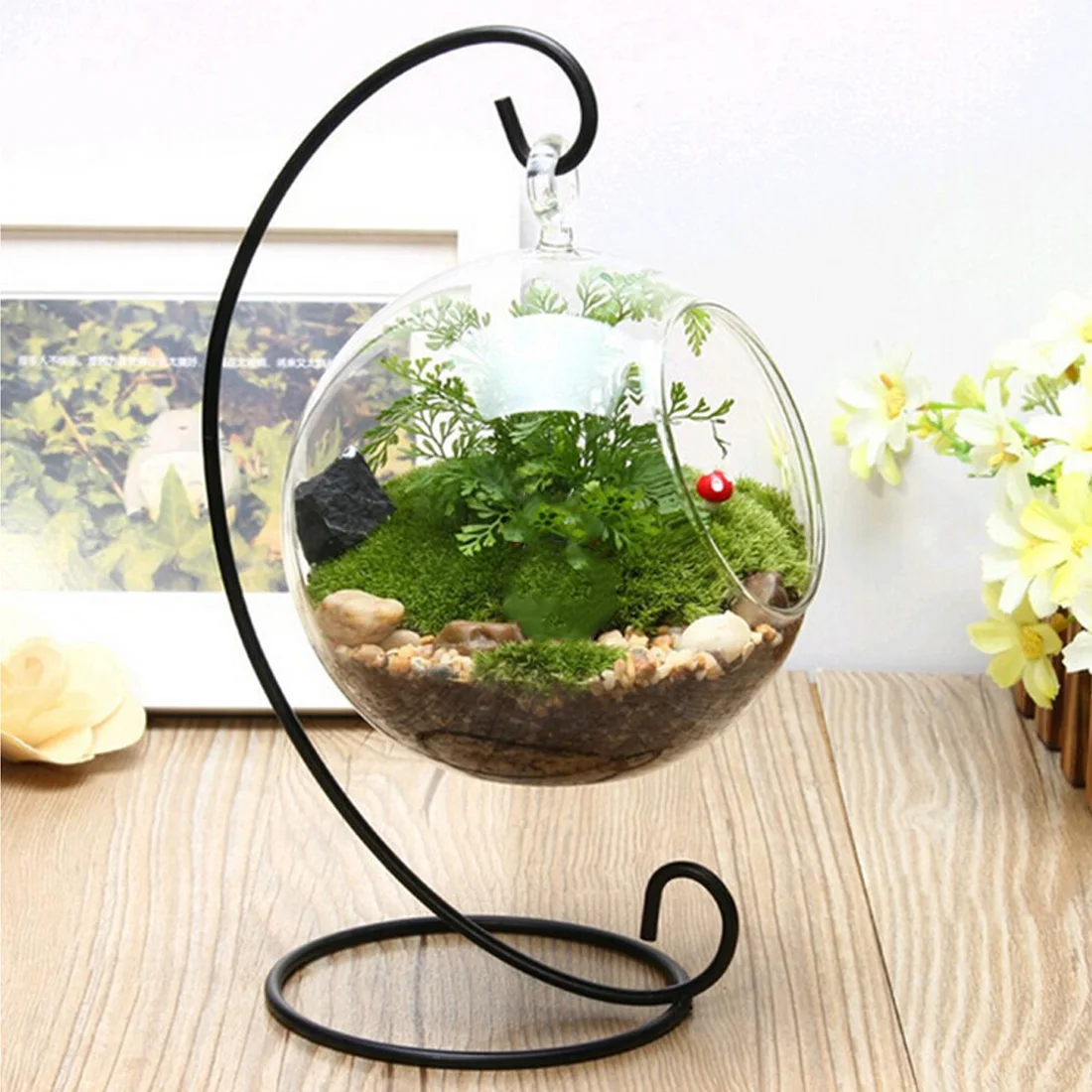 

Glass Vase Nordic Home Decor flower Vase Ball Hanging Plant Terrarium Flower Container Room Decor Flower Plant Clear Glass Vase