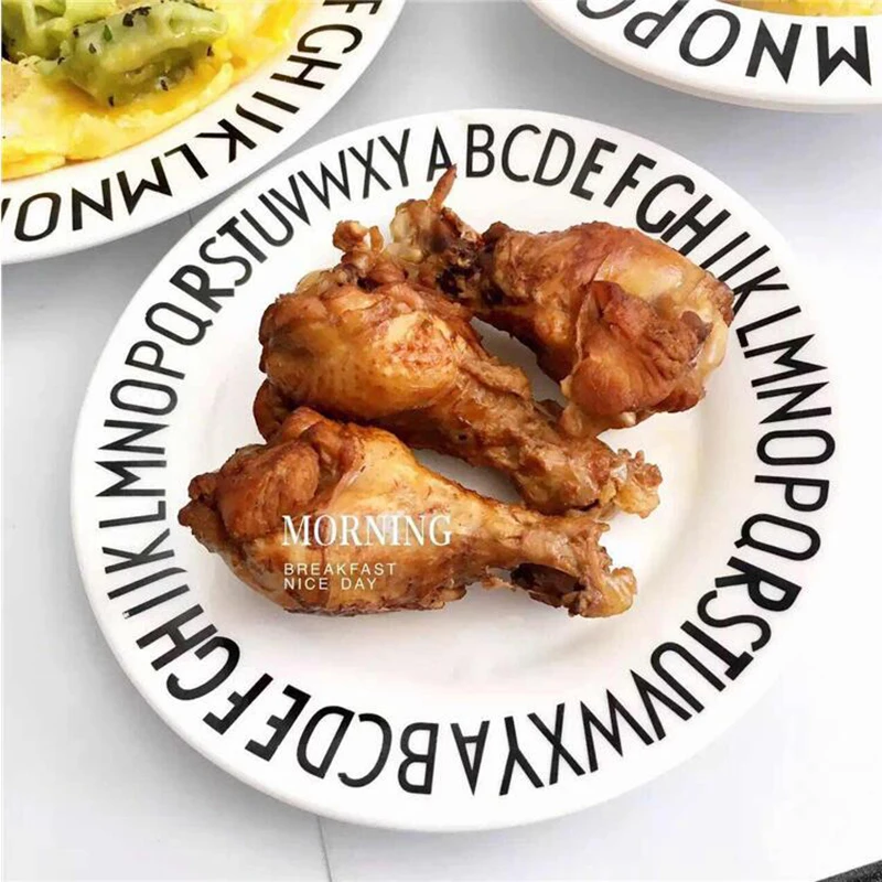 Children's Alphabet Plate Baby Anti-fall Dishes Number Letter Tray Food Supplement Training Triangle Rectangle Tableware 1258