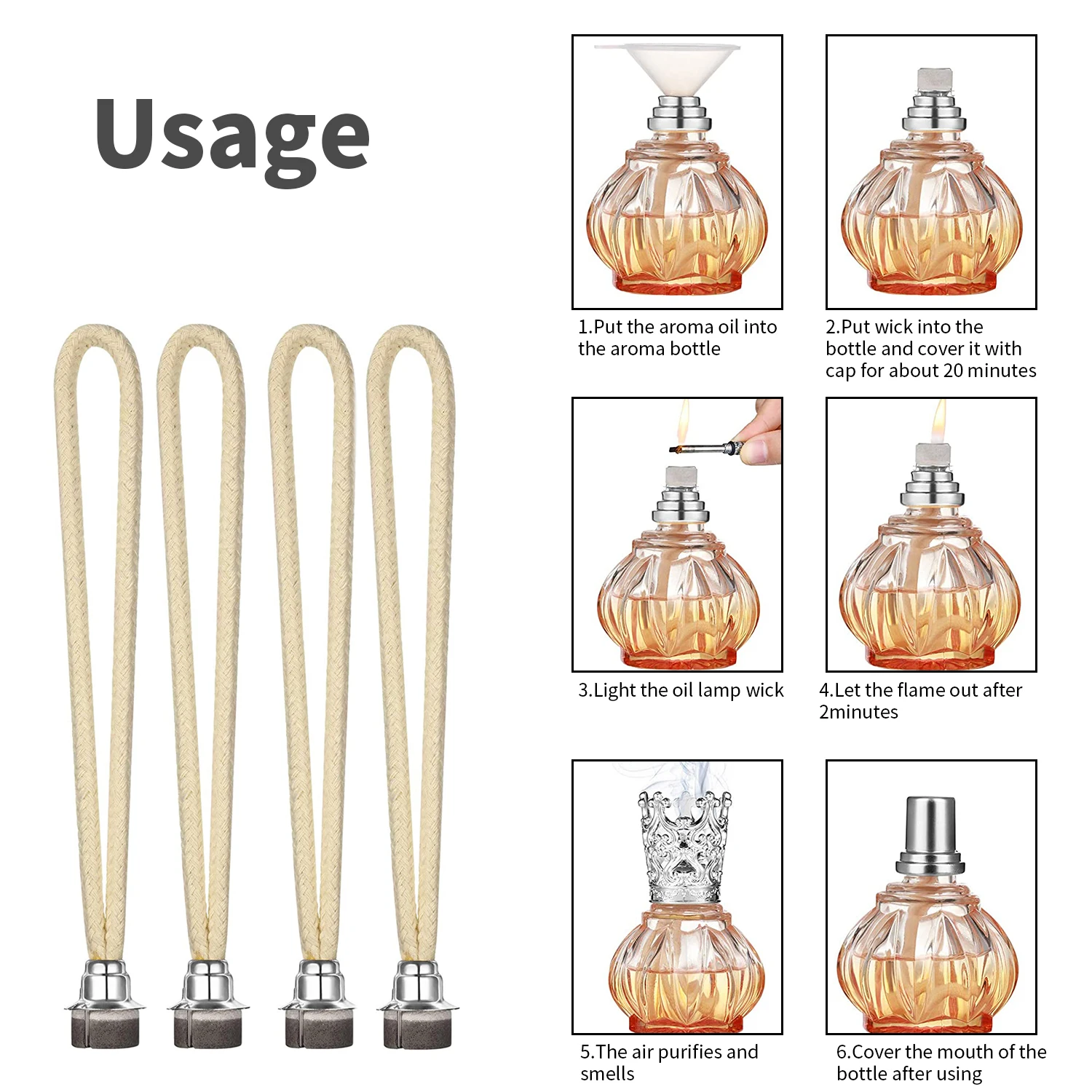 

1PC Durable Fragrance Oil Lamp Wick Replacement Air Tightly Control Catalytic Burne Diffuser Aromatherapy Decorations 18 mm