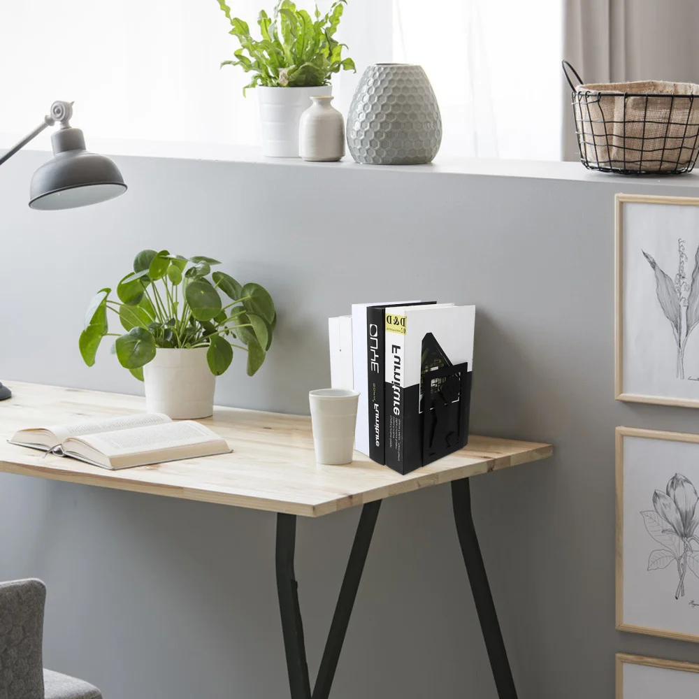 

2PCS Heavy Duty Table Bookend Household Library Decorative Book Support Bookend