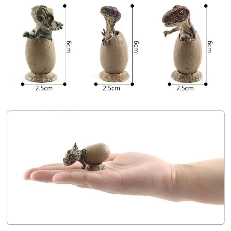 

3pcs/Set Mini Hatching Dinosaur Egg Kids Toy Growing Dinosaur Baby Action Figure