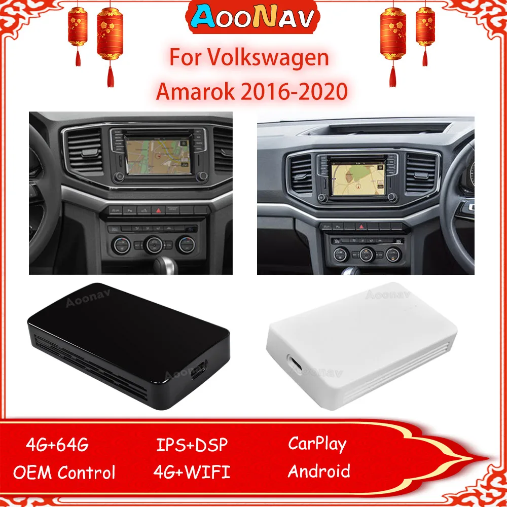 64G GPS-навигация Wifi AI-адаптер для Volkswagen Amarok 2016-2020 беспроводной CarPlay Android 10 Mini RK3328 Plug and
