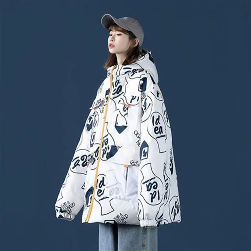 

2021 New Fashion Women's Cotton Padded Jacket Short Loose Bread Coat Female Hooded Wild Thick Warm Clothes